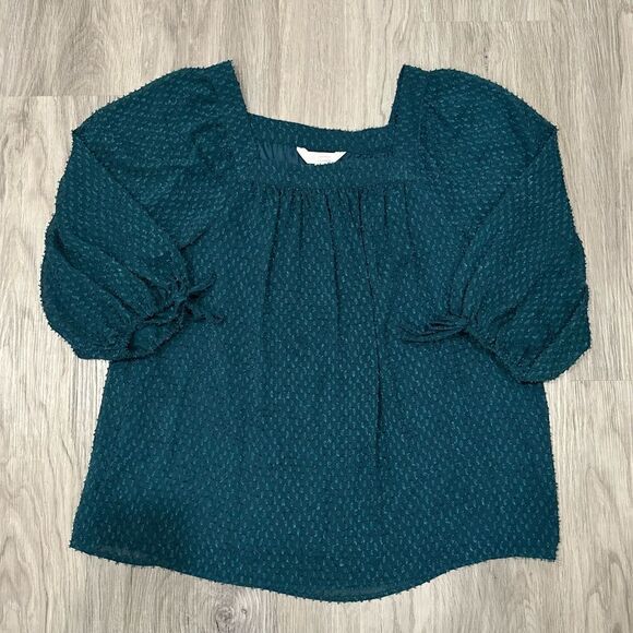 NWT LC Lauren Conrad Square Neck Peasant Top - Picture 2 of 5